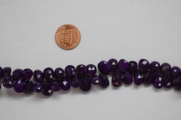 Purple Chalcedony Pear  Checker Board Cut