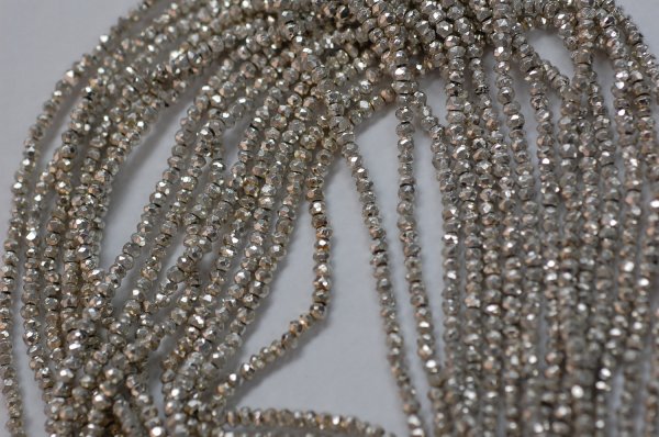 Pyrite Rondelle Silver Coated