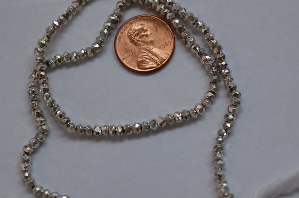 Pyrite Rondelle Silver Coated