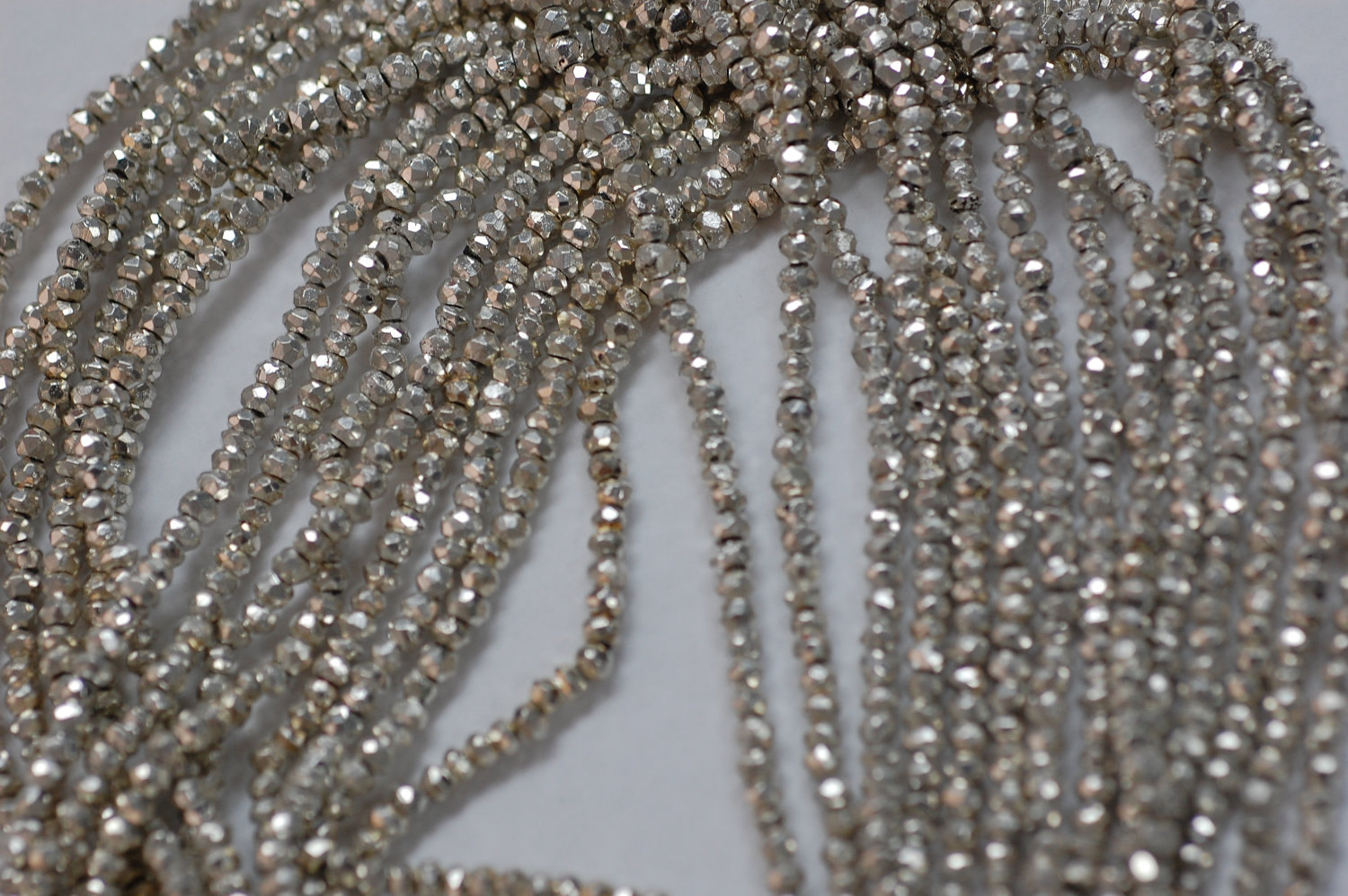 Pyrite Rondelle Silver Coated