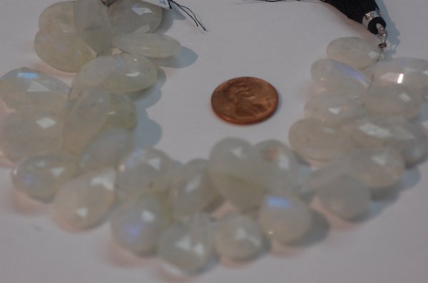 Rainbow Moon Stone Pear Faceted