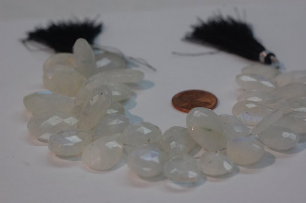 Rainbow Moon Stone Pear Faceted