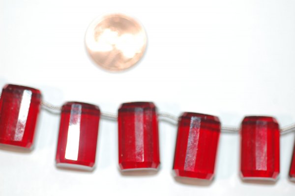 Red Hydro Barell Beads Faceted