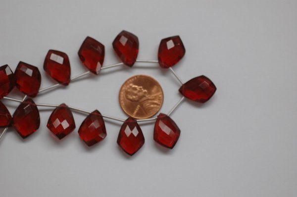 Red Hydro Quartz Leaf Faceted
