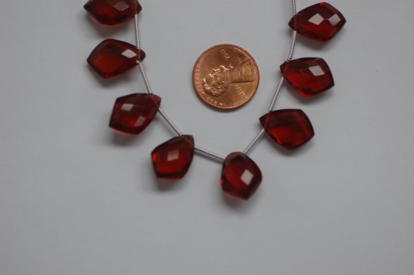 Red Hydro Quartz Leaf Faceted