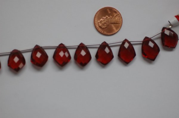 Red Hydro Quartz Leaf Faceted