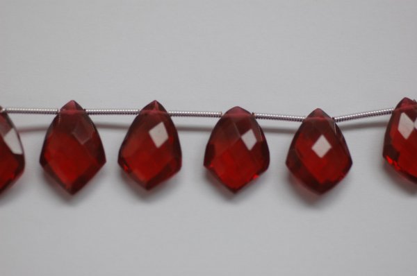 Red Hydro Quartz Leaf Faceted