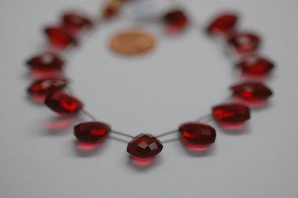 Red Hydro Quartz Leaf Faceted