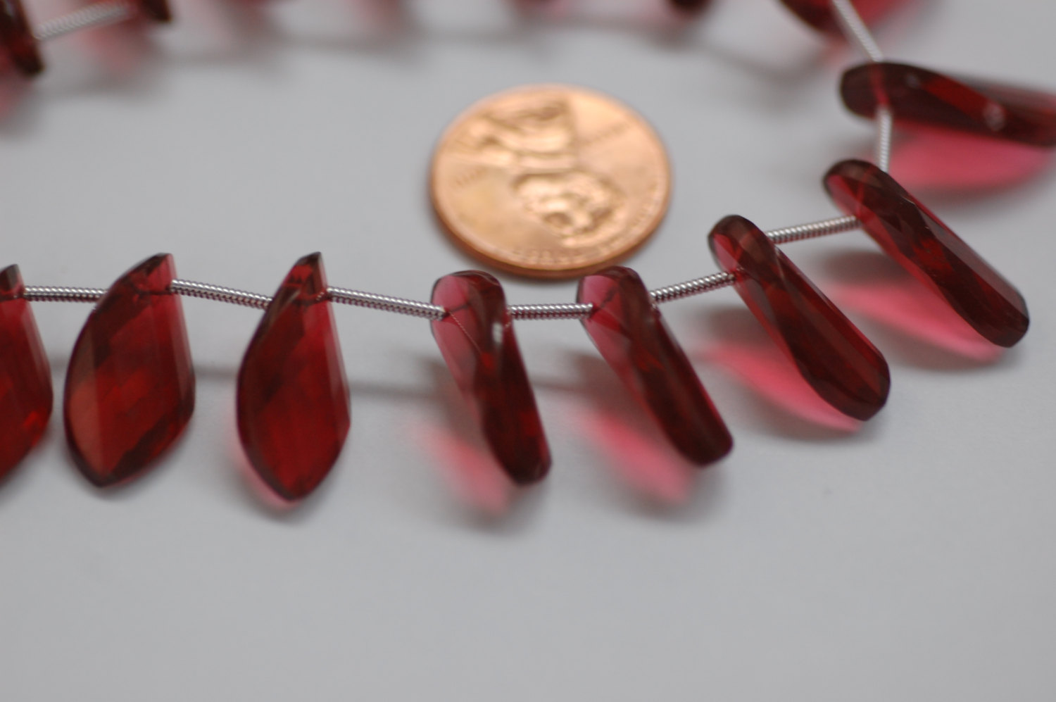 Red Hydro Quartz Twisted Leaf Faceted