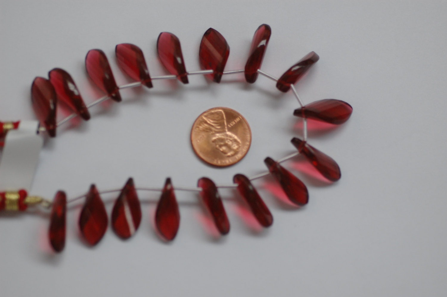 Red Hydro Quartz Twisted Leaf Faceted