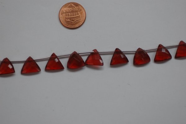 Red Triangle Hydro Quartz Faceted