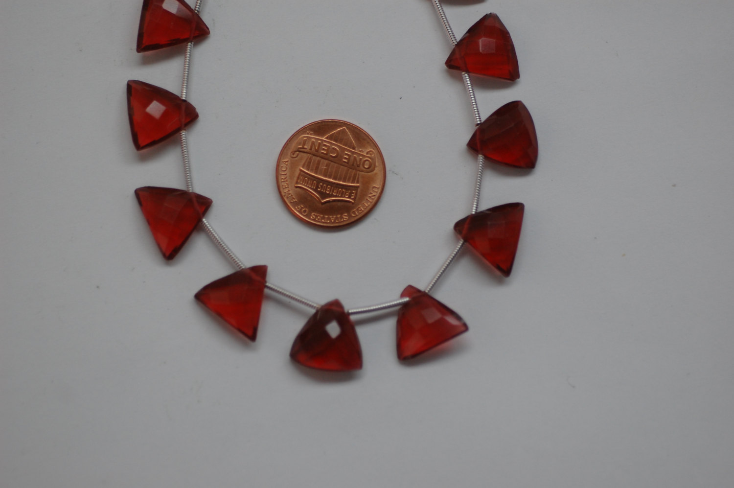 Red Triangle Hydro Quartz Faceted