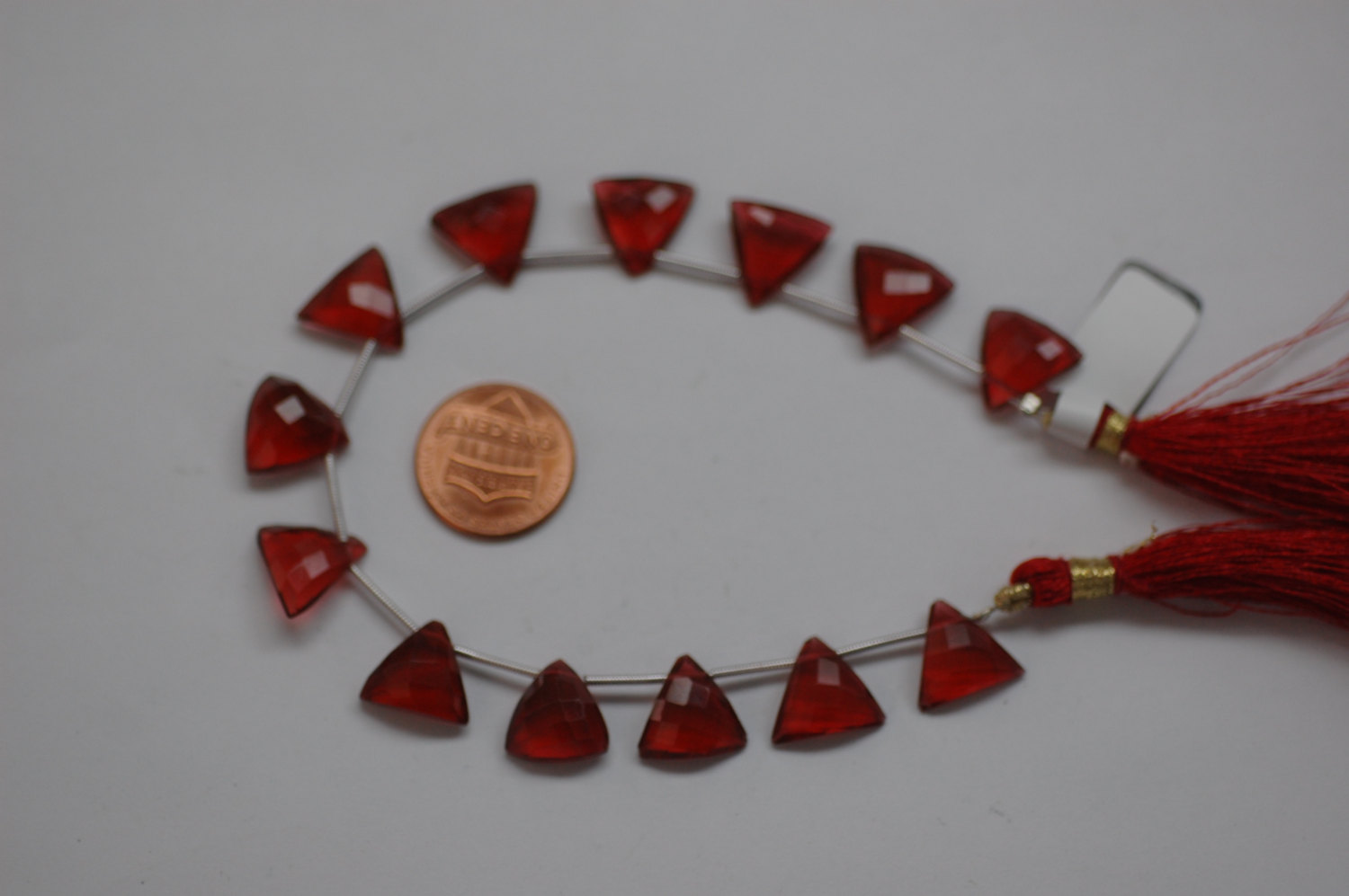 Red Triangle Hydro Quartz Faceted