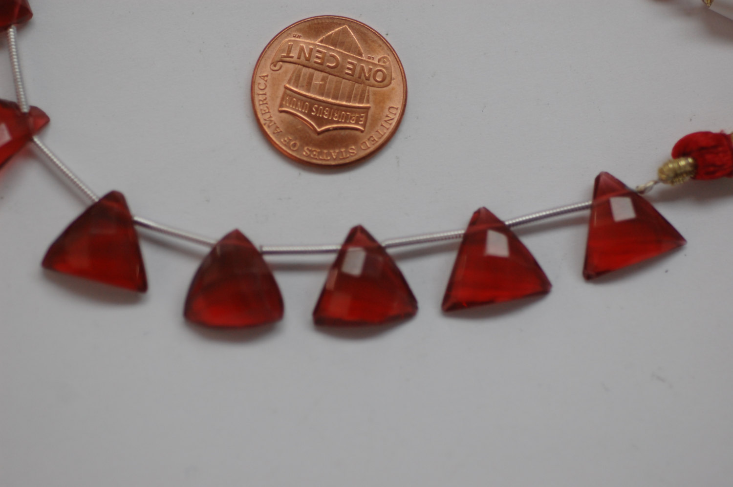 Red Triangle Hydro Quartz Faceted