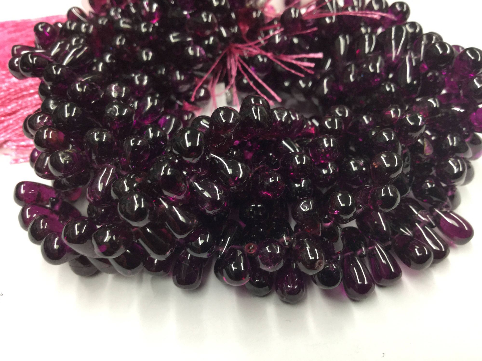 Rhodolite Garnet Drops Smooth