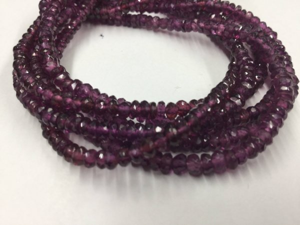 Rhodolite Garnet Rondelles Faceted