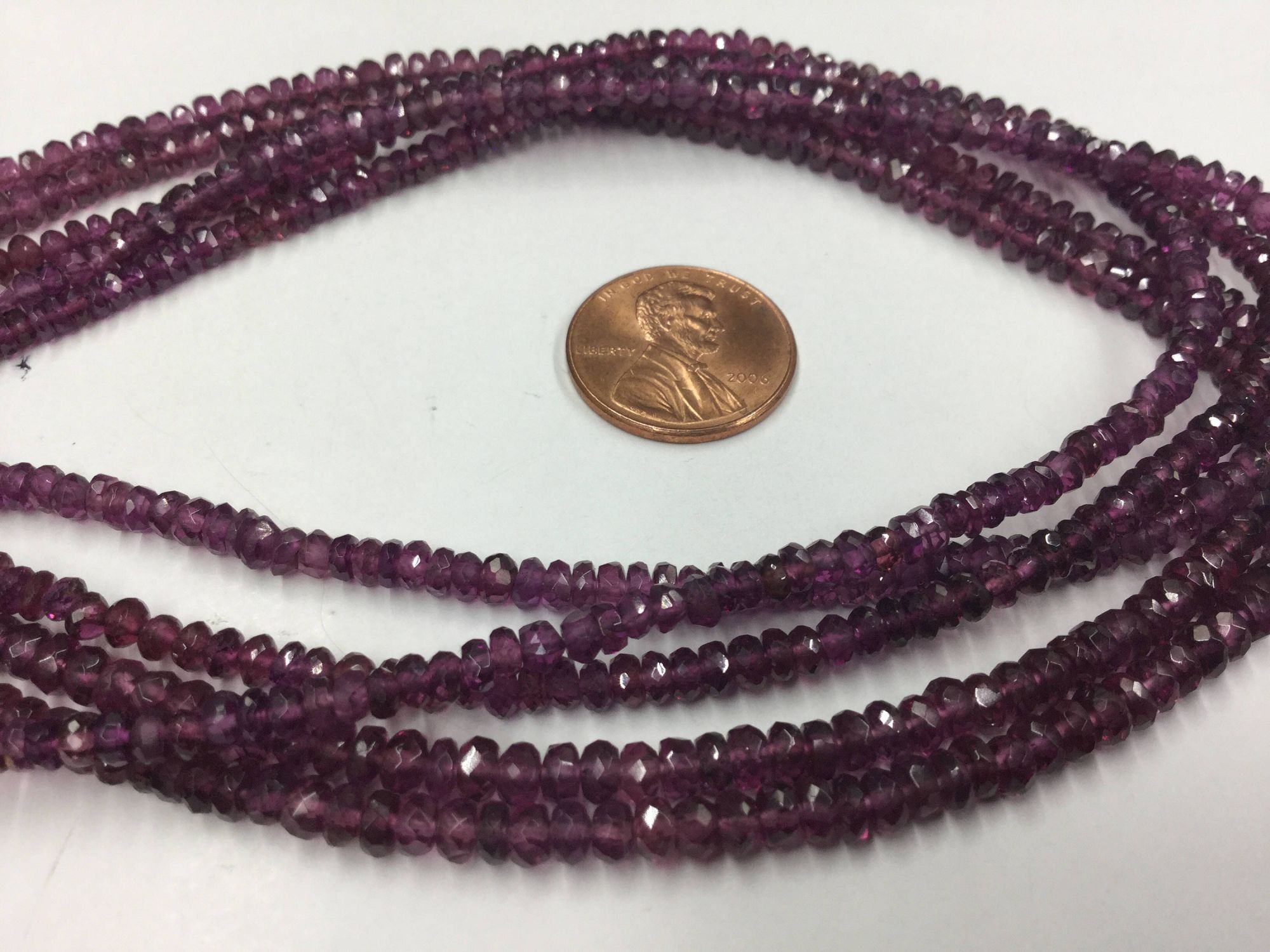 Rhodolite Garnet Rondelles Faceted