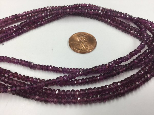 Rhodolite Garnet Rondelles Faceted