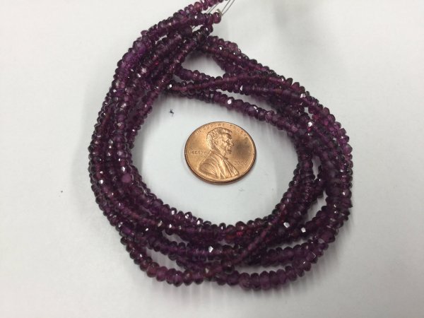 Rhodolite Garnet Rondelles Faceted