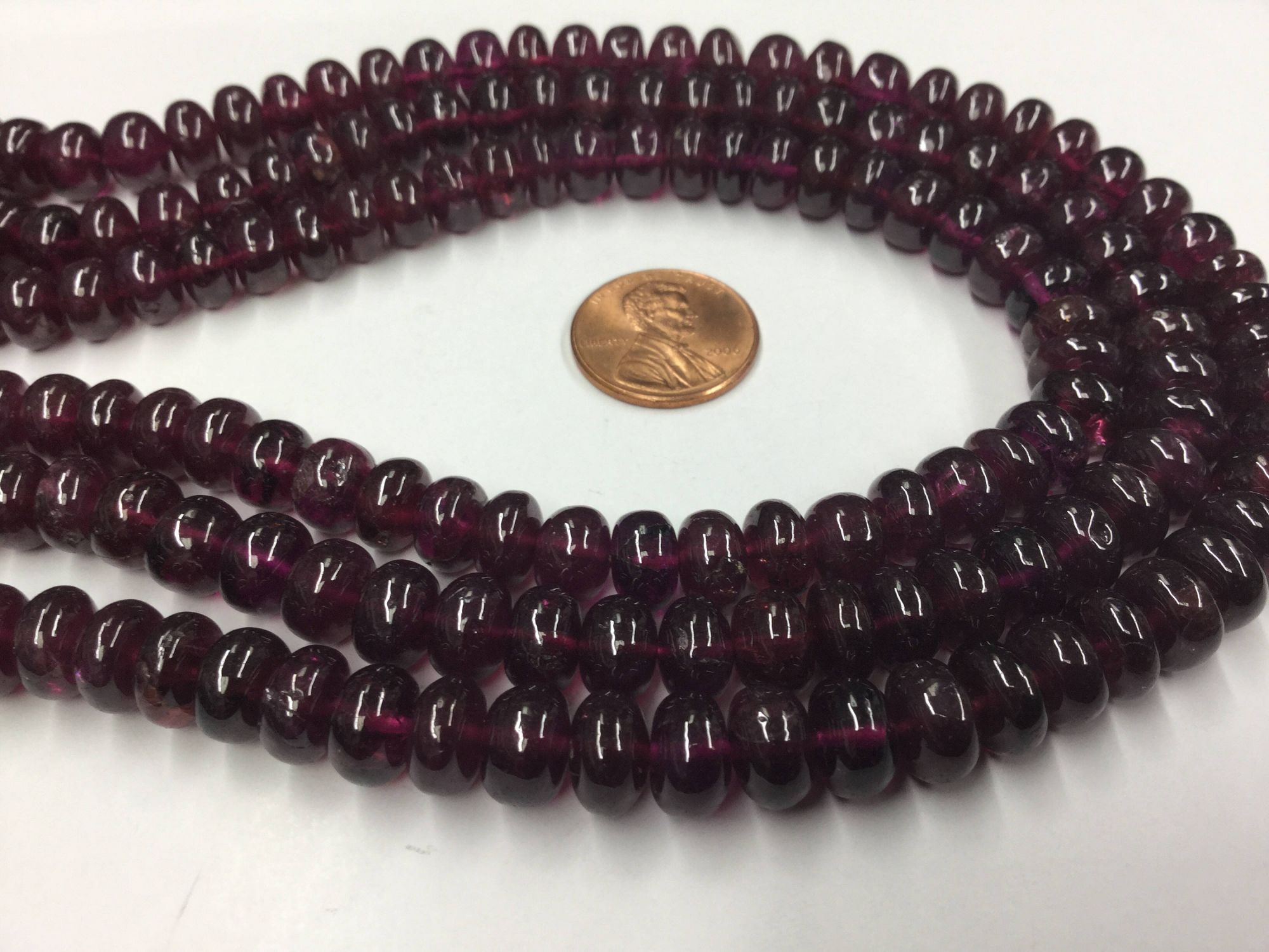 Rhodolite Garnet Rondelles Smooth