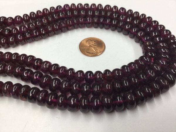Rhodolite Garnet Rondelles Smooth
