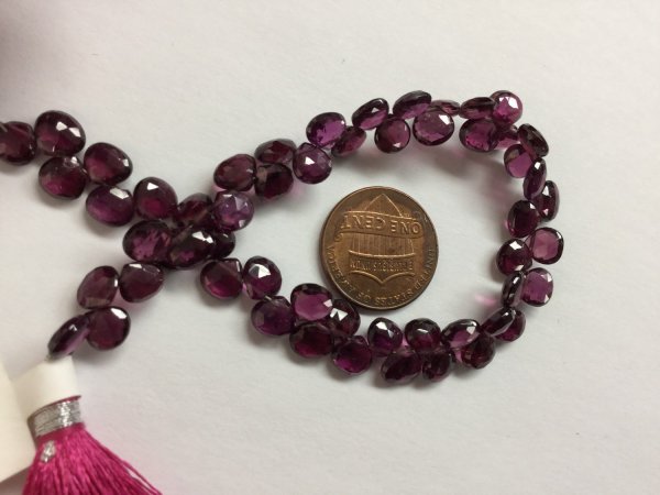 Rhodolite Hearts Faceted