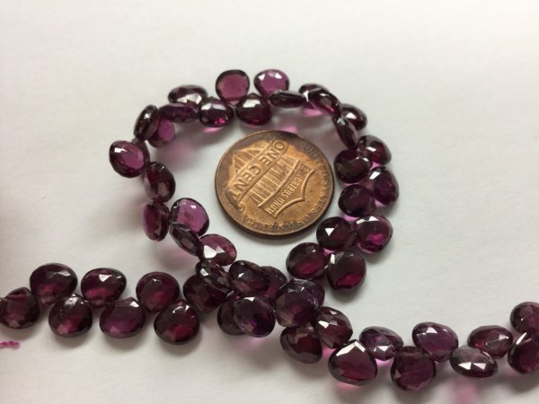 Rhodolite Hearts Faceted