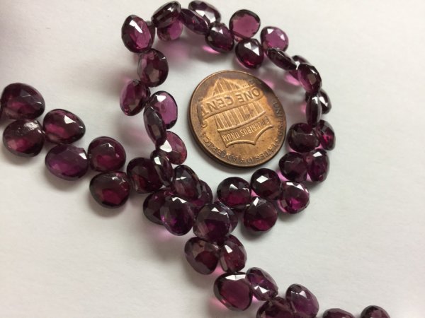 Rhodolite Hearts Faceted