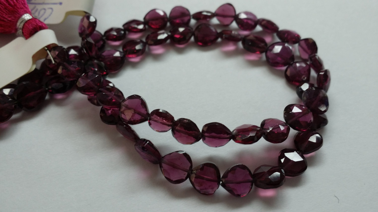 Rhodolite Straight Drilled Hearts Faceted