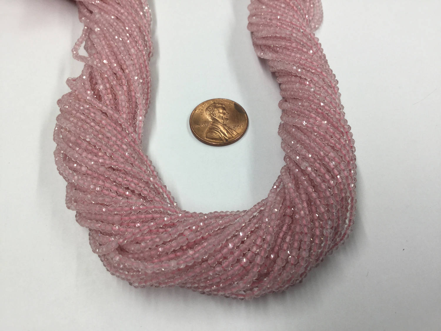 Rose Quartz Rondelles Faceted