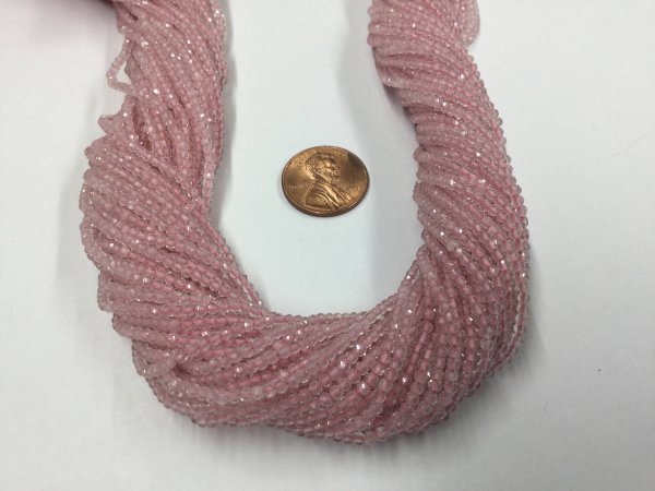 Rose Quartz Rondelles Faceted