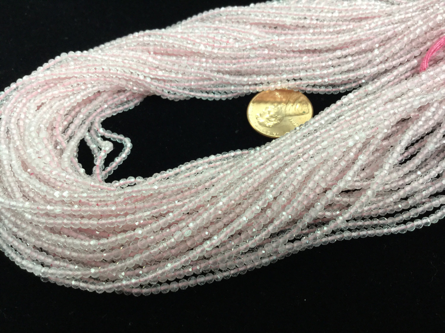 Rose Quartz Rondelles Faceted