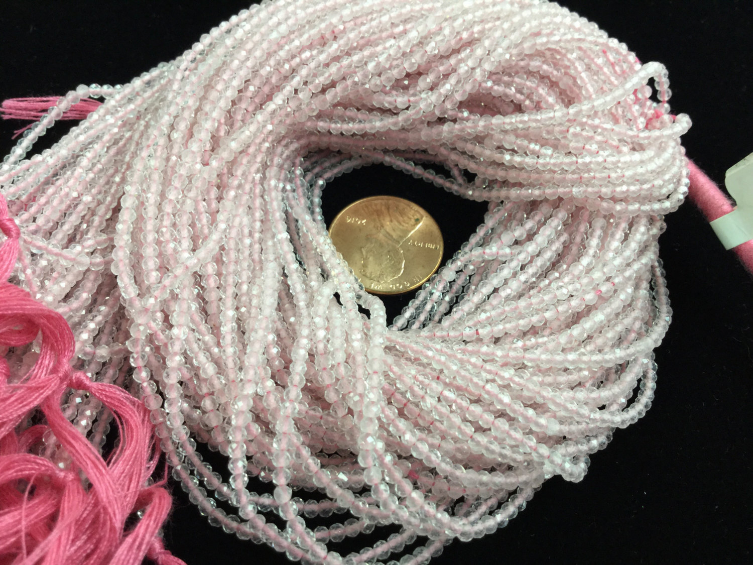 Rose Quartz Rondelles Faceted