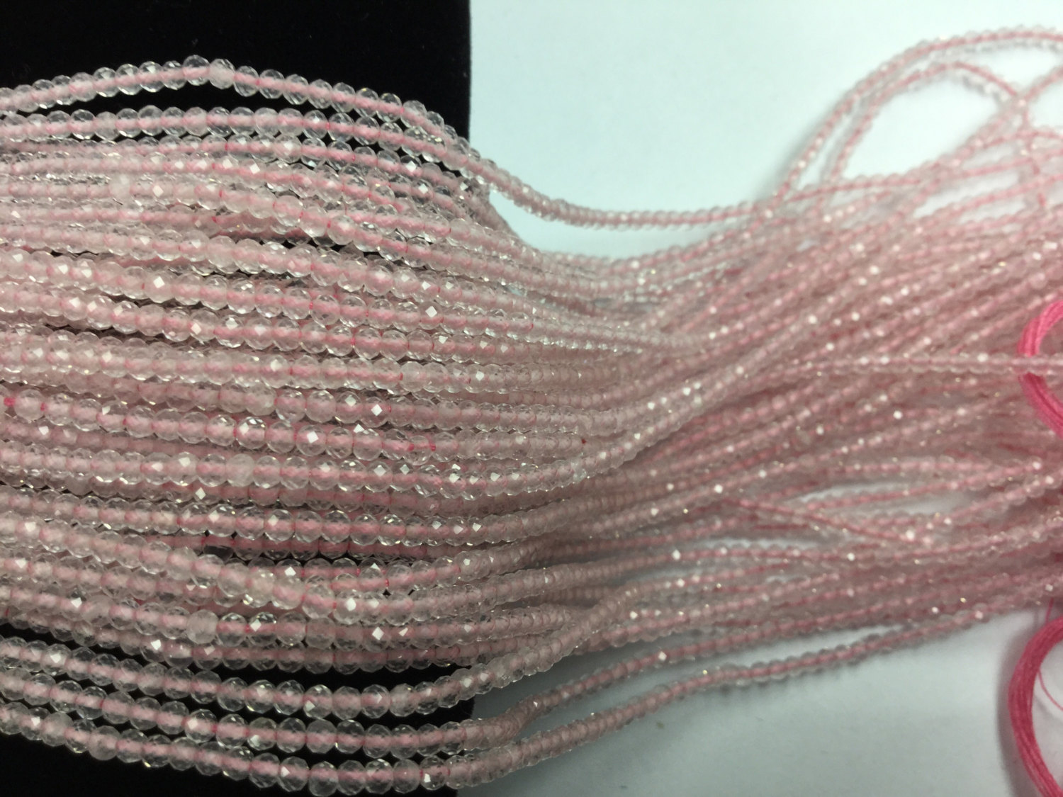 Rose Quartz Rondelles Faceted