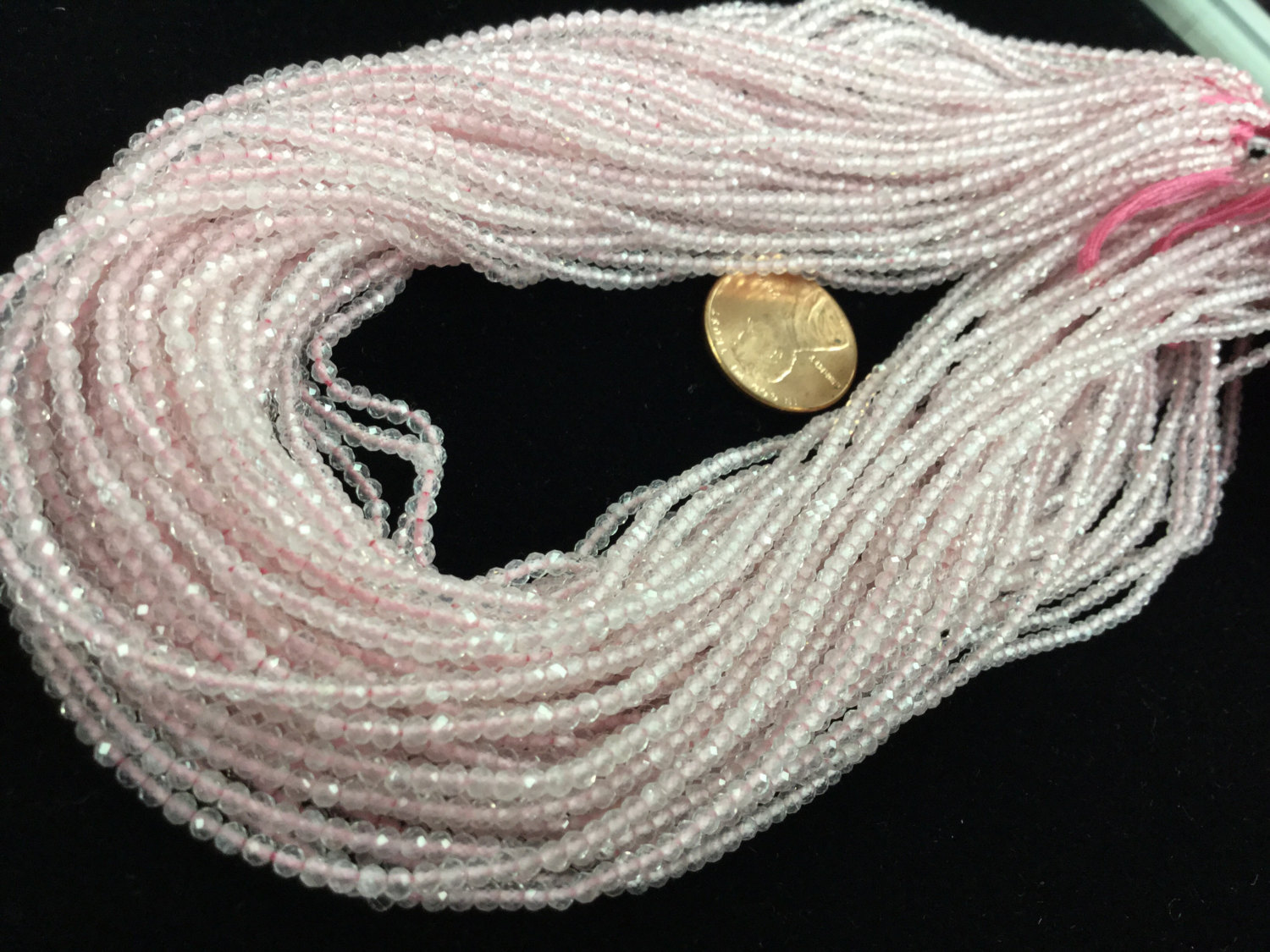 Rose Quartz Rondelles Faceted