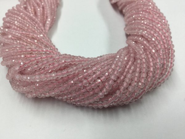 Rose Quartz Rondelles Faceted