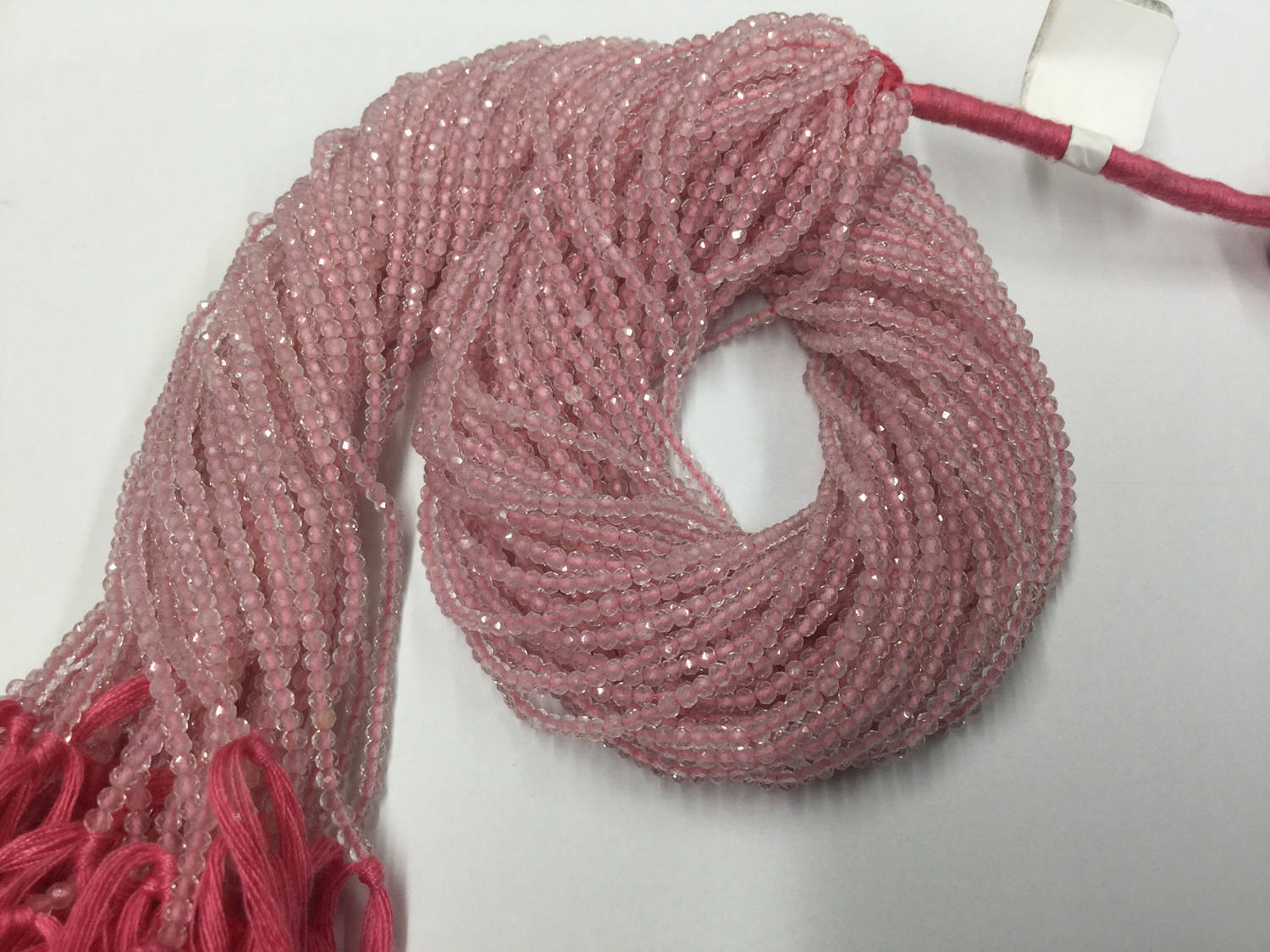 Rose Quartz Rondelles Faceted