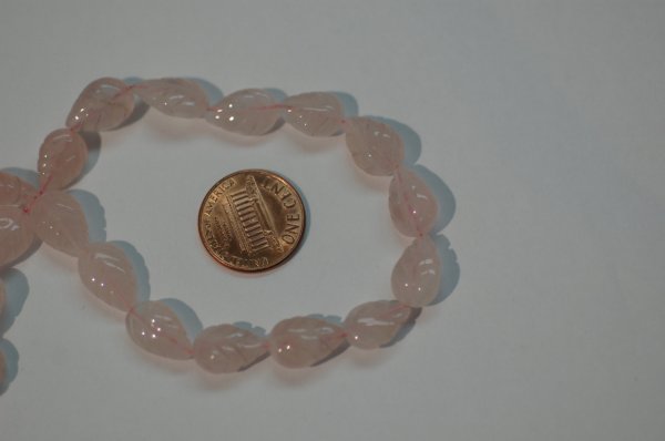 Rose Quartz Straight Drill Hand Carved Leaf Cut Faceted