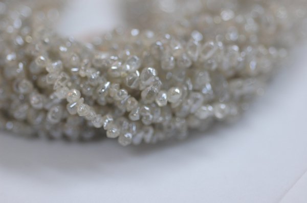 Rough Cut Drop Ivory Natural Zircon Faceted (Platinum Polished)