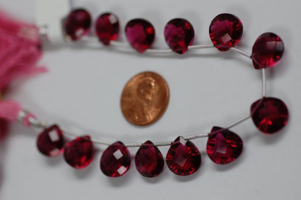 Rubilite Hydro Quartz  Heart Faceted