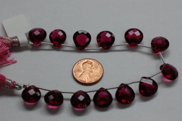 Rubilite Hydro Quartz  Heart Faceted