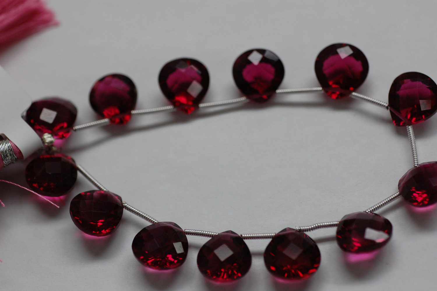 Rubilite Hydro Quartz  Heart Faceted