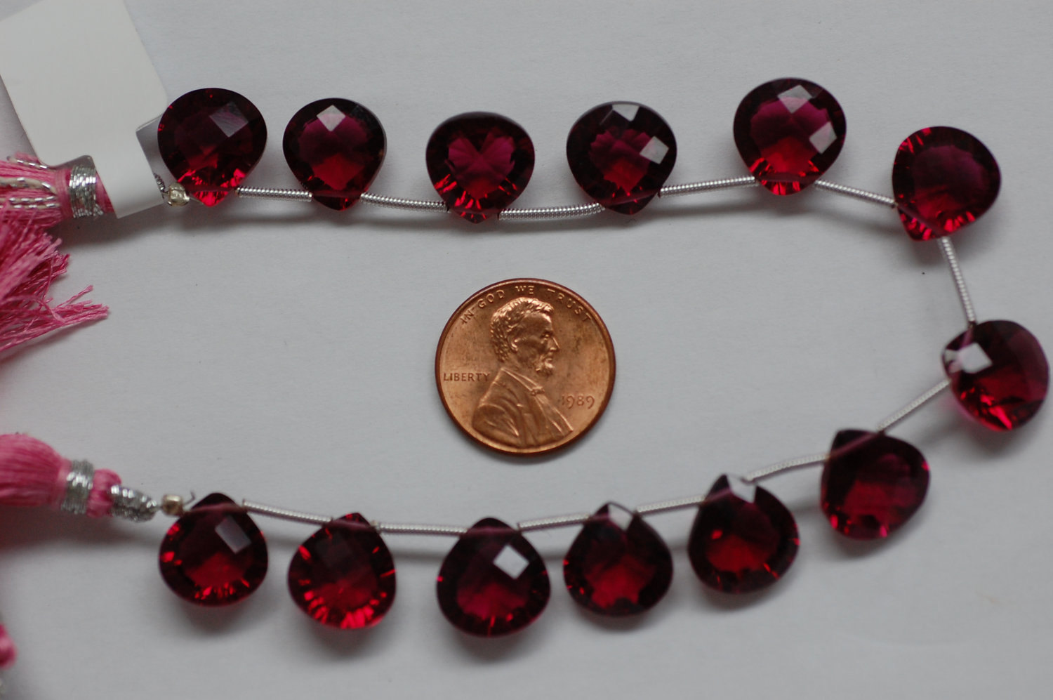 Rubilite Hydro Quartz  Heart Faceted