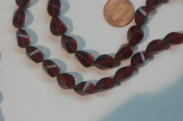 Rubilite Hydro Quartz Twisted Drop Faceted