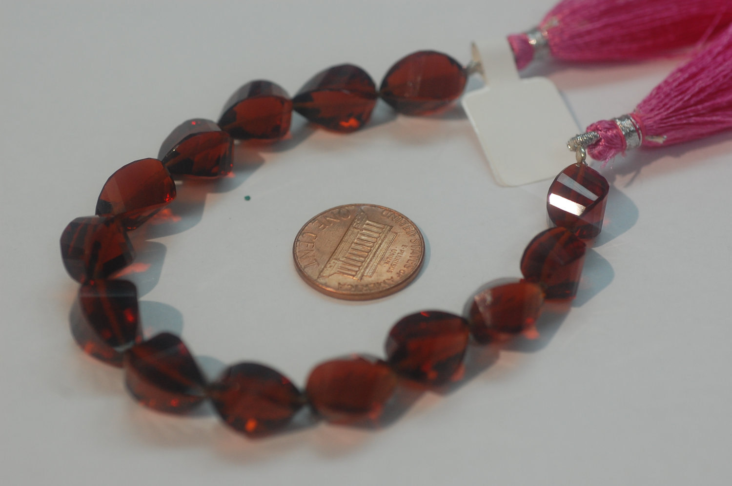 Rubilite Hydro Quartz Twisted Drop Faceted