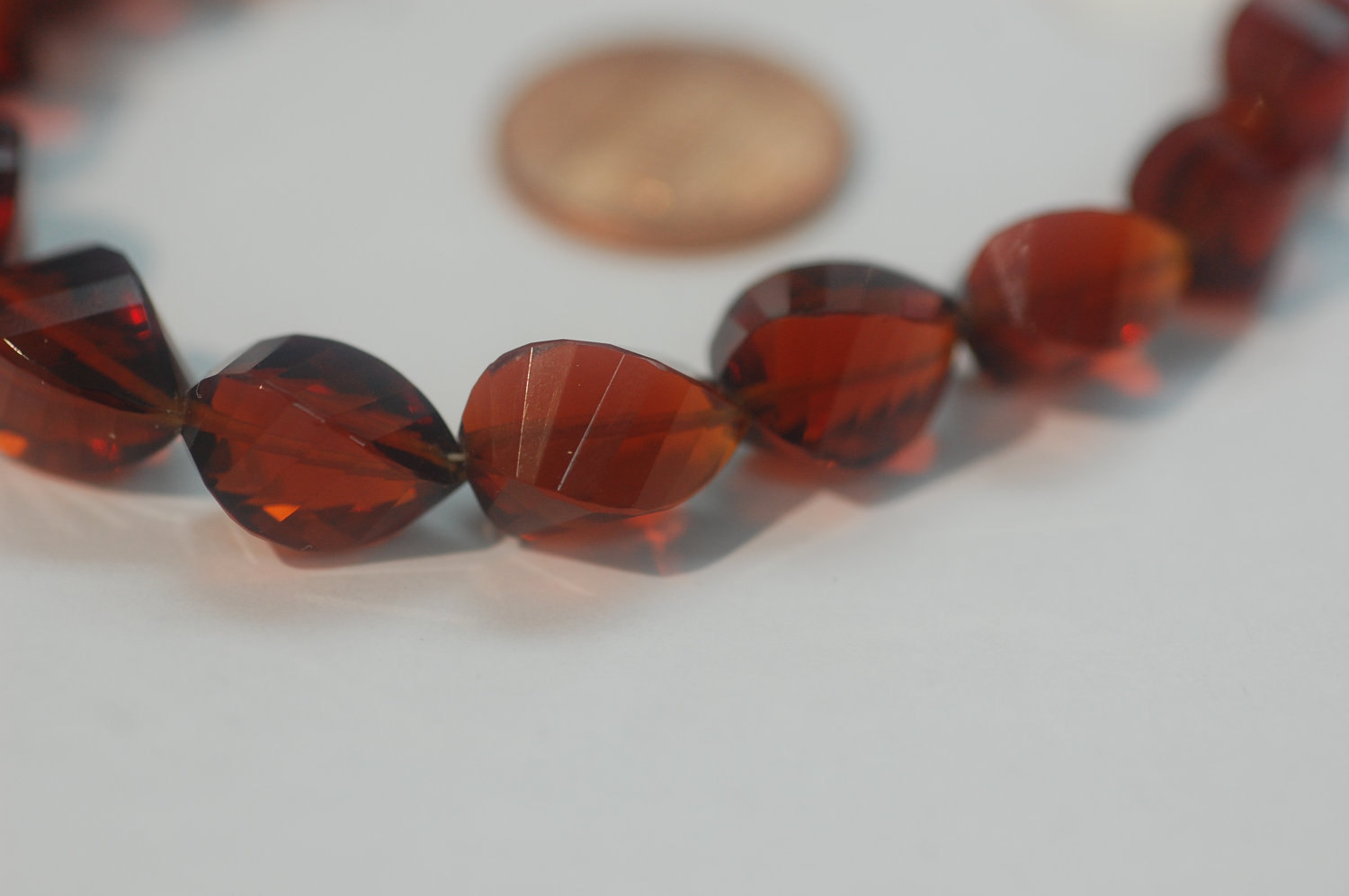 Rubilite Hydro Quartz Twisted Drop Faceted