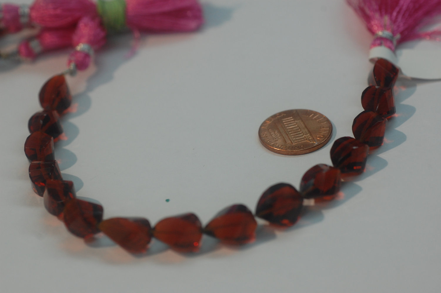 Rubilite Hydro Quartz Twisted Drop Faceted