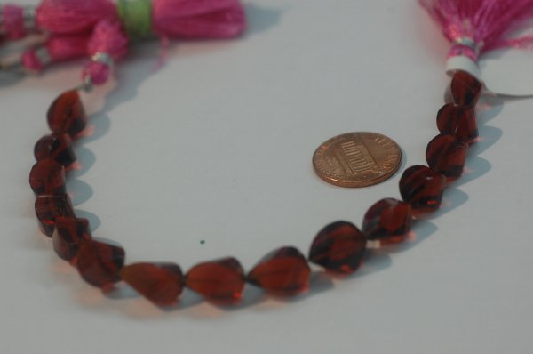 Rubilite Hydro Quartz Twisted Drop Faceted