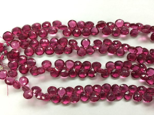 Rubilite Hydro Quartz Heart Faceted