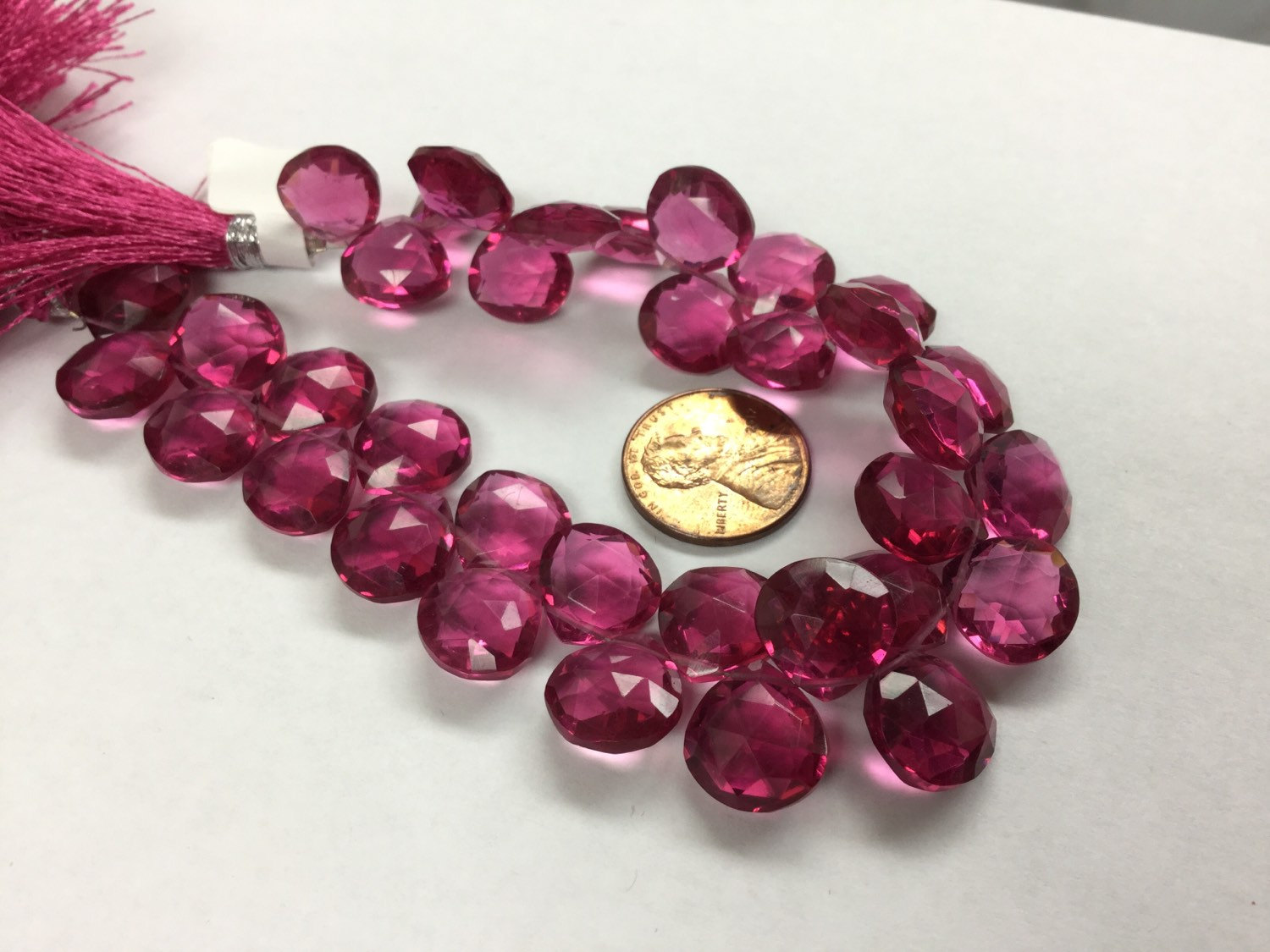 Rubilite Hydro Quartz Heart Faceted